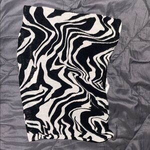 Timing Black and White Zebra Print Crop Top/Tube top